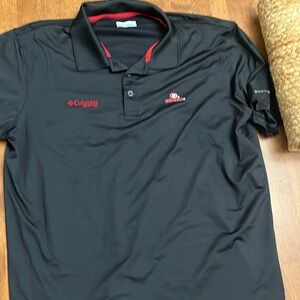 Columbia black UGA polo large
